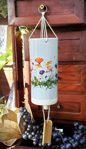 Stoneware Wildflowers Wind Chimes