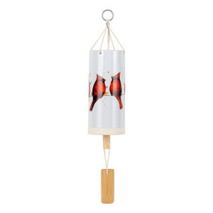 Stoneware Wind Chimes - Cardinals on a Wire