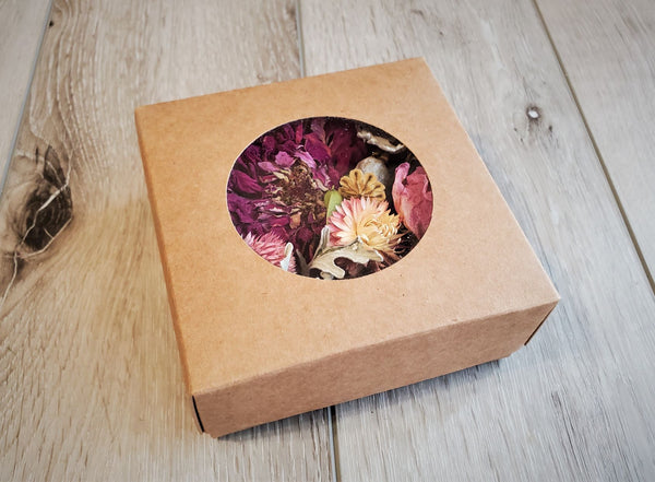 Dried Flowers, Candle and French Macaron gift box in Cypress, CA