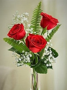 Valentine's Day Roses in Bud Vase