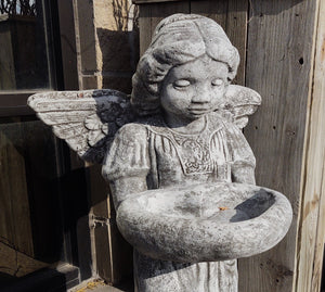 Memorial Garden Angel Birdbath